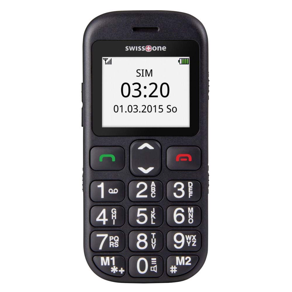 swisstone BBM 320c - GSM- All Carriers 1 GB Mobiltelefon mit großem beleuchtetem Farbdisplay, schwarz