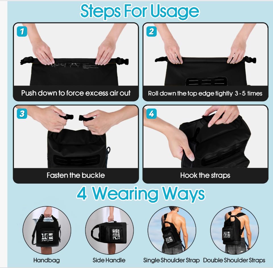 Image of MORXPLOR Dry Bag Waterproof,5L /10L /20L /30L /40L /55L Roll Top Dry Bag Backpack with WaterProof Phone Case for Swim,Kayak