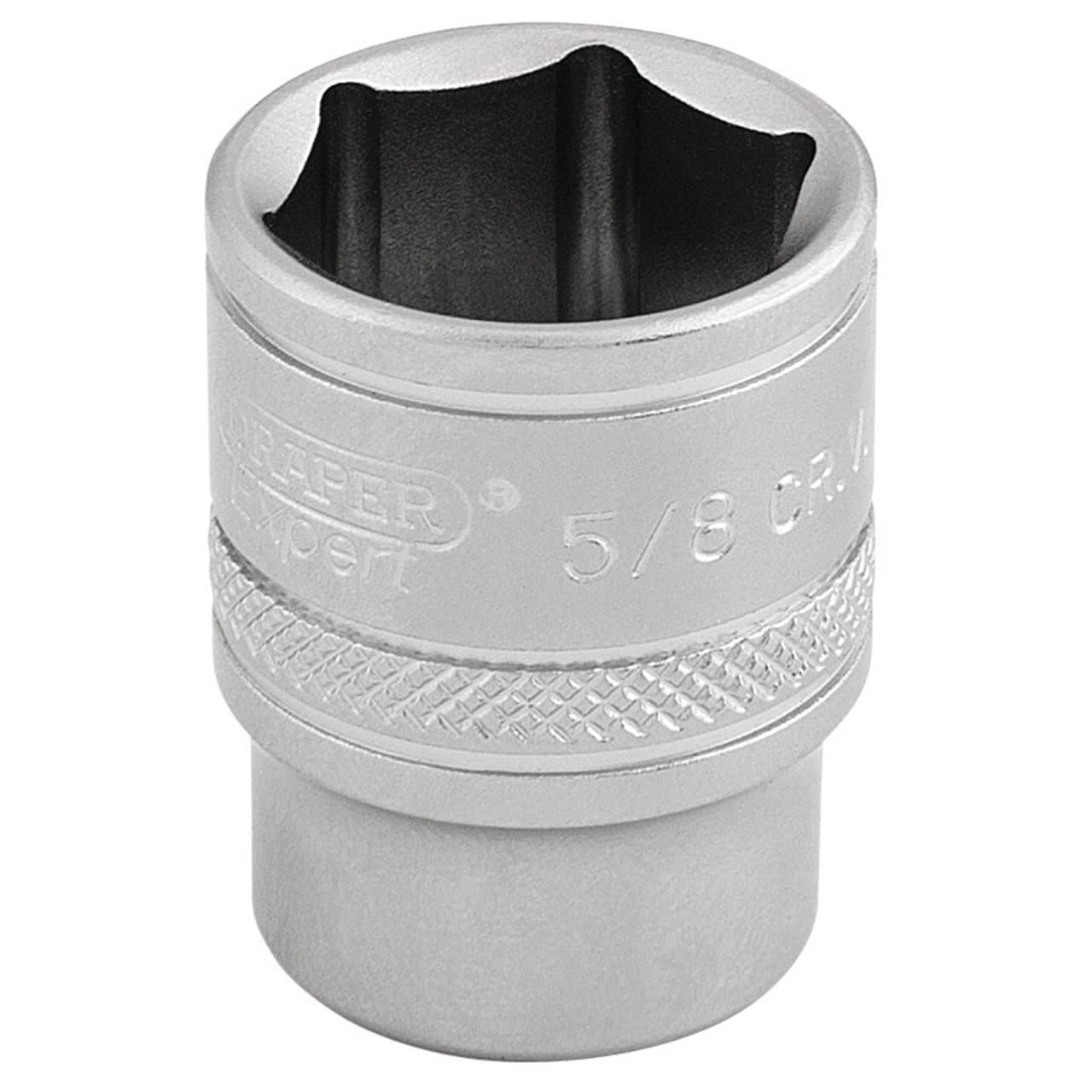 Draper 3/8" Drive Satin Finish Hexagon Socket Imperial 3/8" 5/8"