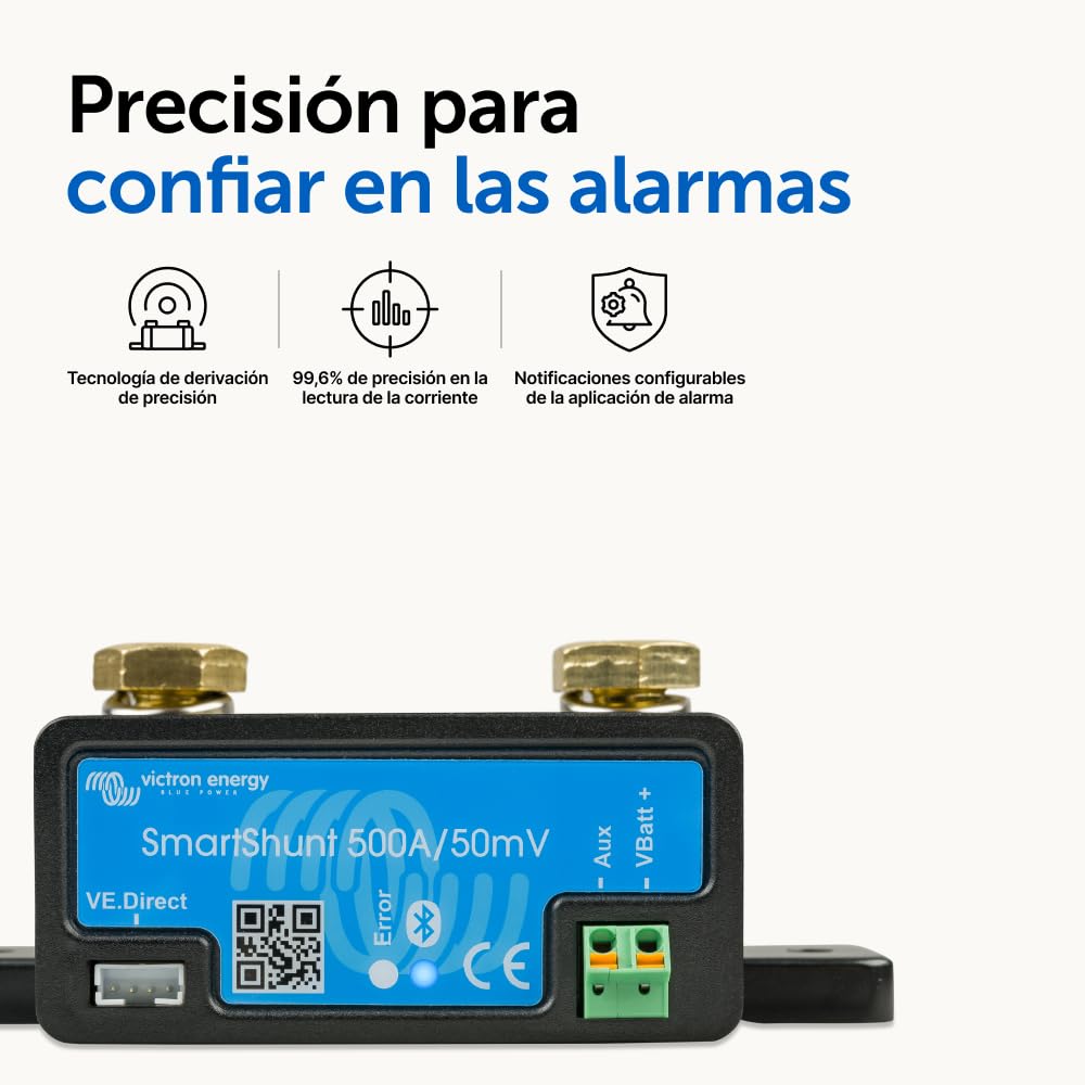 Victron Energy SmartShunt Monitor de Batería de 500 amperios (Bluetooth)