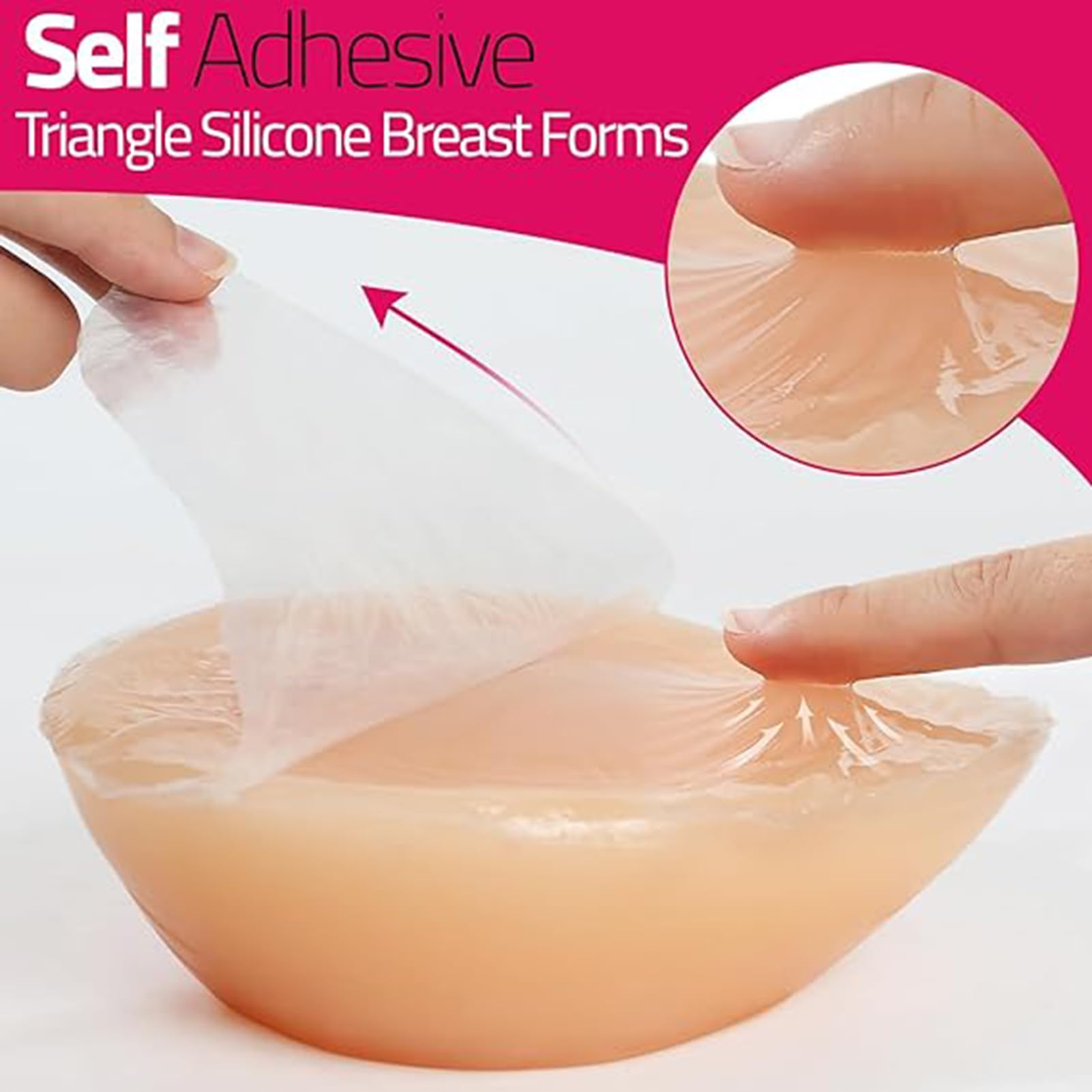 Formes mammaires triangulaires en Silicone, prothèse Auto-adhésive, Mastectomie, Faux Seins, rehausseur de Soutien-Gorge Confortable (1 pièce),250g/Piece