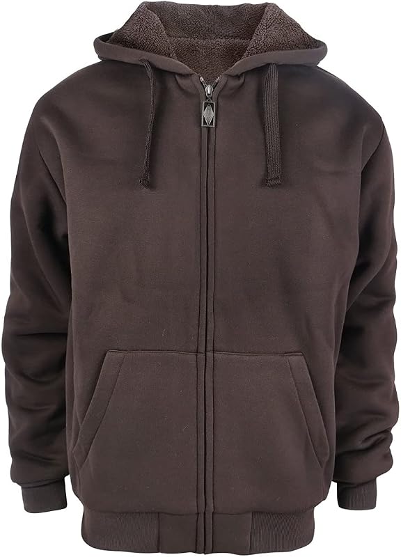 Gary Com Sudaderas con capucha Sherpa pesadas para hombres, forro polar grueso con cremallera completa, sudaderas cálidas de invierno, chaquetas de trabajo