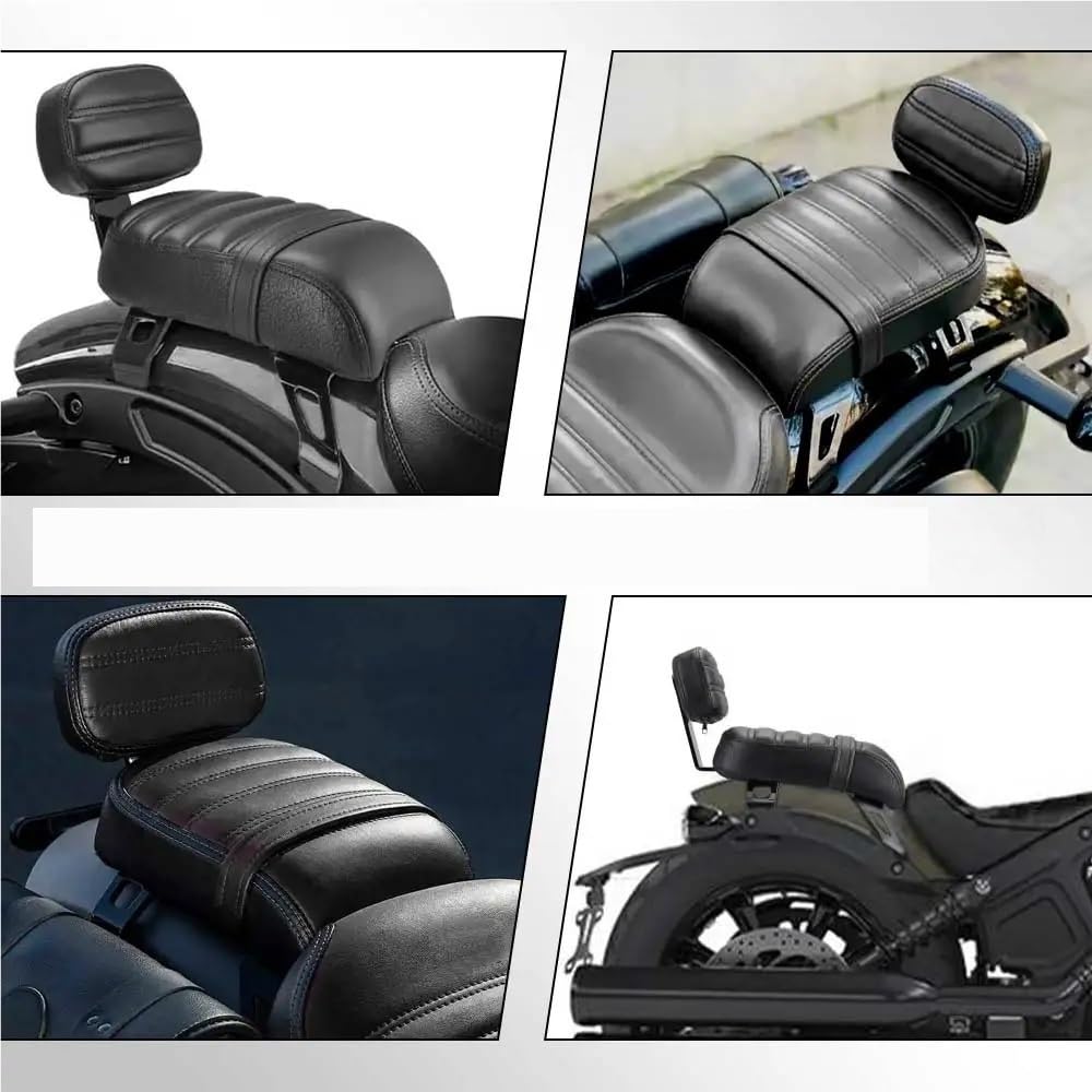 Pilota Regolabile Per Scout Per Rogue Per Sixty 2022 2023 2024 | Moto Comfort Nero Schienale Del Sedile Passeggero In Pelle + Pad Per Scout Per Rogue Per Sixty 2022 2023 2024 Accessorio