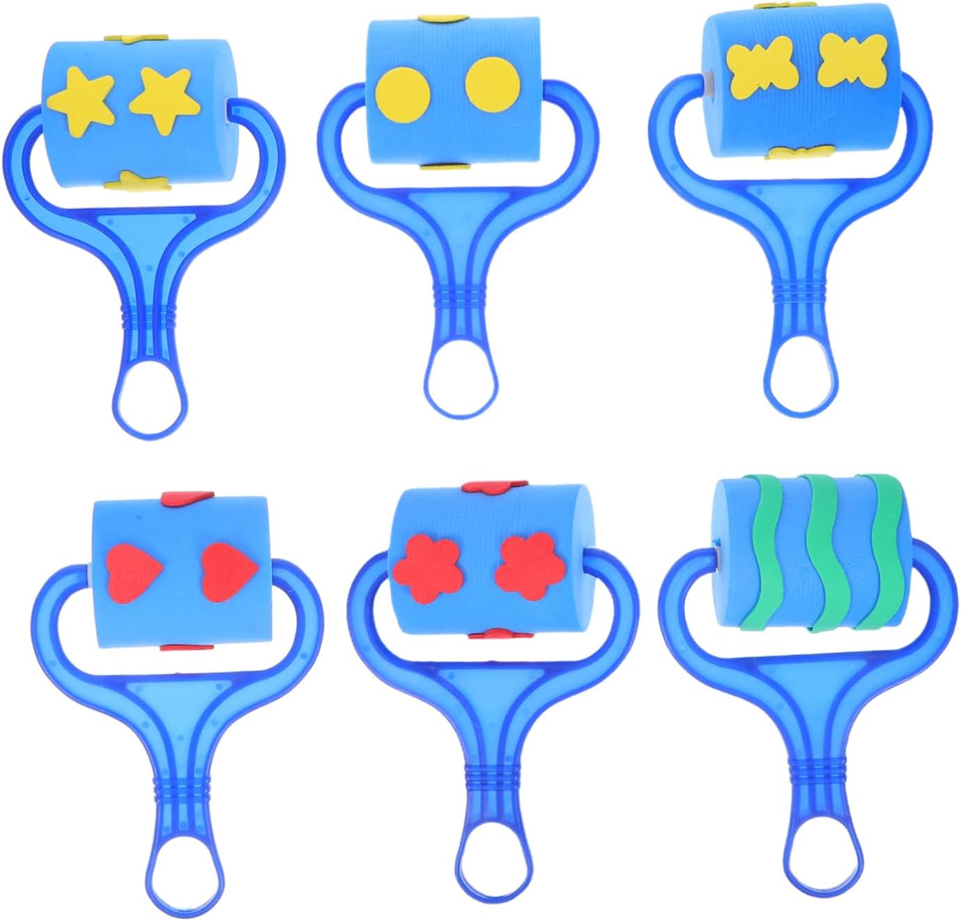 TOYANDONA Roller Seal Set 6Pcs Kids Painting Stamps DIY Drawing Tools Educational Art Rollers for Children Boys Girls Creative Craft Play