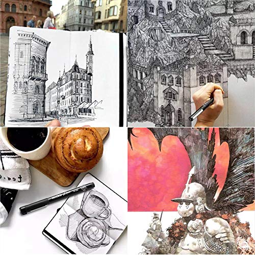 Set Of 12 Black Micro-Pen Fineliner Ink Pens - Waterproof Archival Ink Fine Point Micro Pen For Multiliner, Sketching, Brush Lettering, Artist Illustration, Technical Drawing, Calligraphy, Scrapbookin #TOP5