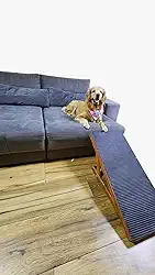 Rampa Pet Com 4 níveis de Regulagem Em Madeira Antiderrapante para Cães e Gatos Porte Pequeno Ao Extra Grande – Suporta até 40kg, Luma Pet - Madeira com Verniz