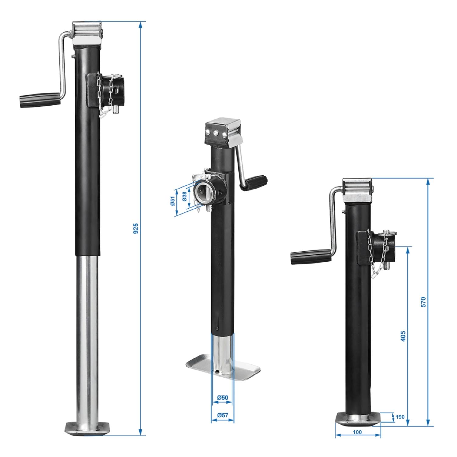 ProPlus Abstellstütze ausdrehbar Heavy Duty SH57/2000