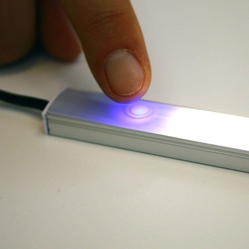 Aftertech® 2 interruptores de inmersión táctil de 12 V, 24 V, 8 A, para perfiles de aluminio y tiras LED con indicador LED azul con memoria