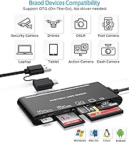 Vista 6 de Lector de tarjetas de memoria USB-C 7 en 1: lector de tarjetas múltiples para SD, Micro SD, CF, XD y MS, USB 3.0 Plug and Play para PC y Mac