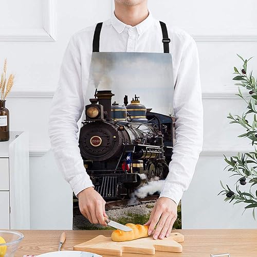 Miniatura 2 de SSOIU Delantal de cocina, tractores de caza de ciervos, delantal de cocina para hornearbarbacoa, hombres y mujeres, unisex, impermeable, 31 x 27