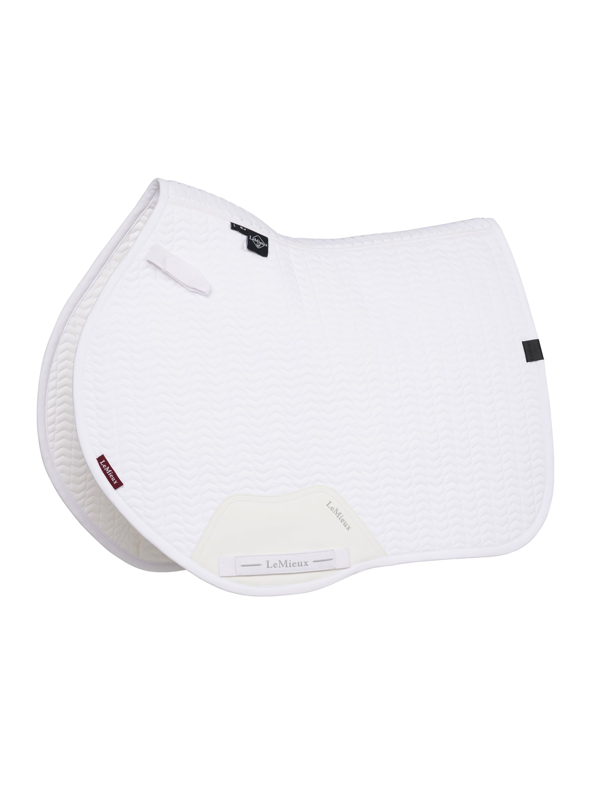 LeMieux Essence Eurojump Square - Soft Shell Upper and Self Cooling Liner - High Wither - White - Small/Medium