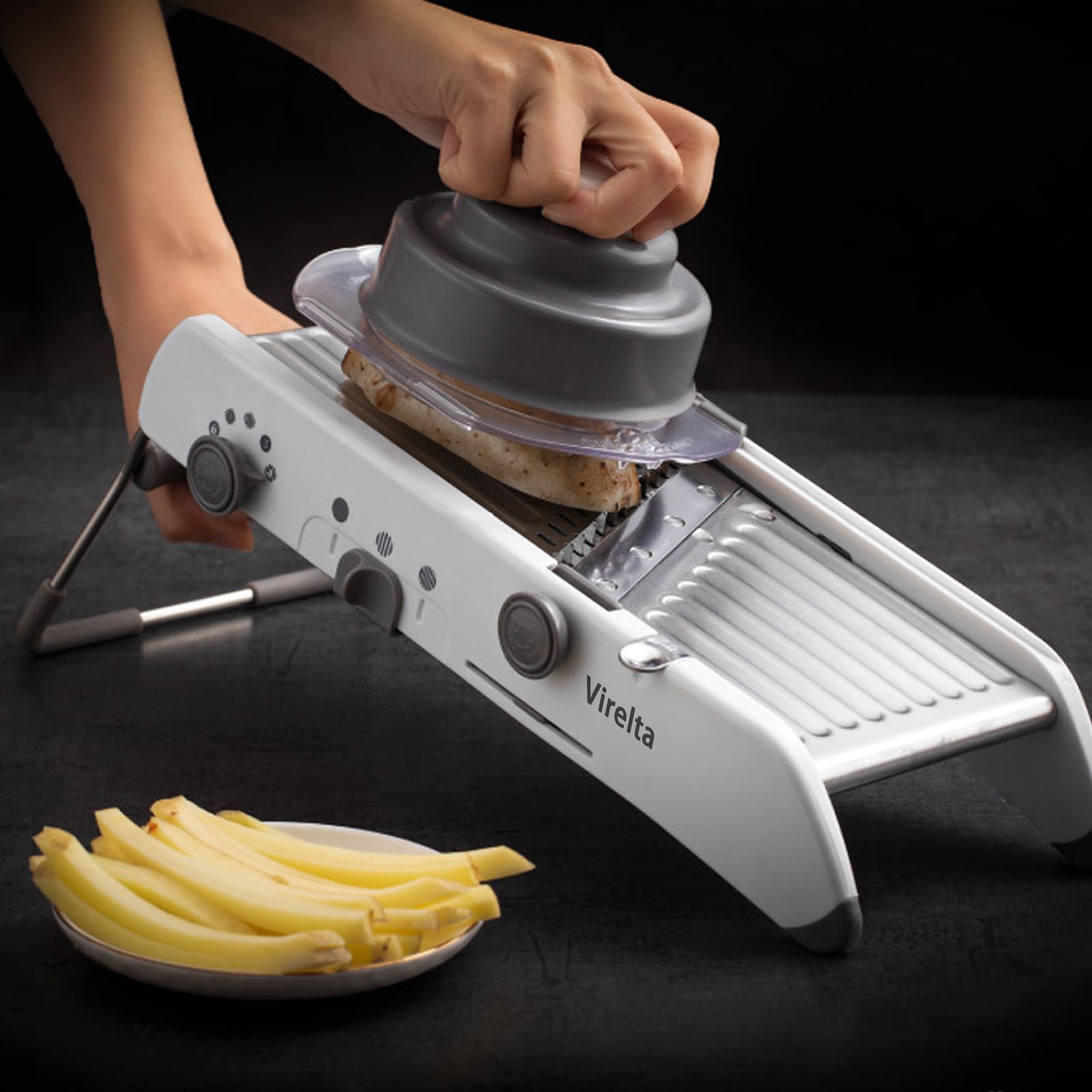 Mandoline de cuisine professionnel mandoline légumes réglable multifonctions acier inoxydable avec pied antidérapant