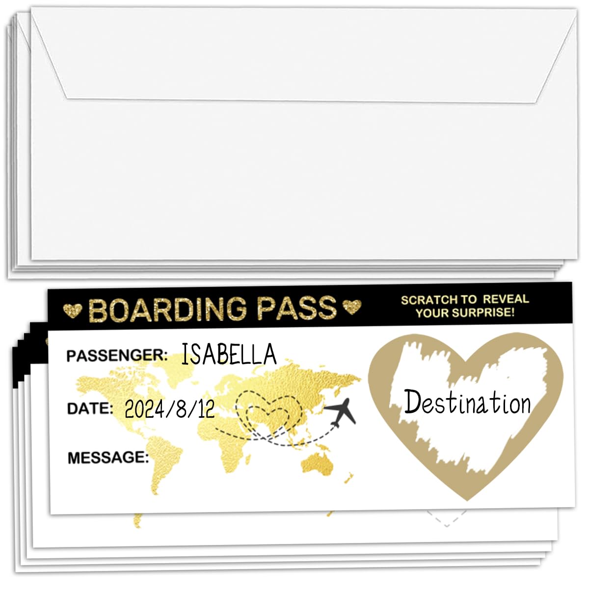 Surprise Reveal Foil Boarding Pass(5 Set), 3.5