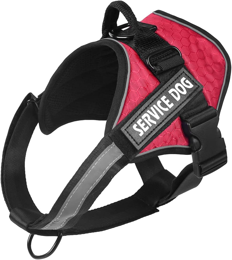 KLINCAIR Service Dog Harness, Adjustable Pet Halters & Leash Clips, No-Pull Dog Vest with Nylon Handle, 2 Reflective Patches for Small,…