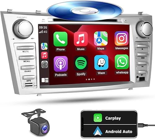 Reproductor de DVD para Toyota Camry 2006-2011 Radio de coche Hikity Apple Carplay Android Auto 8 pulgadas pantalla táctil para coche soporte