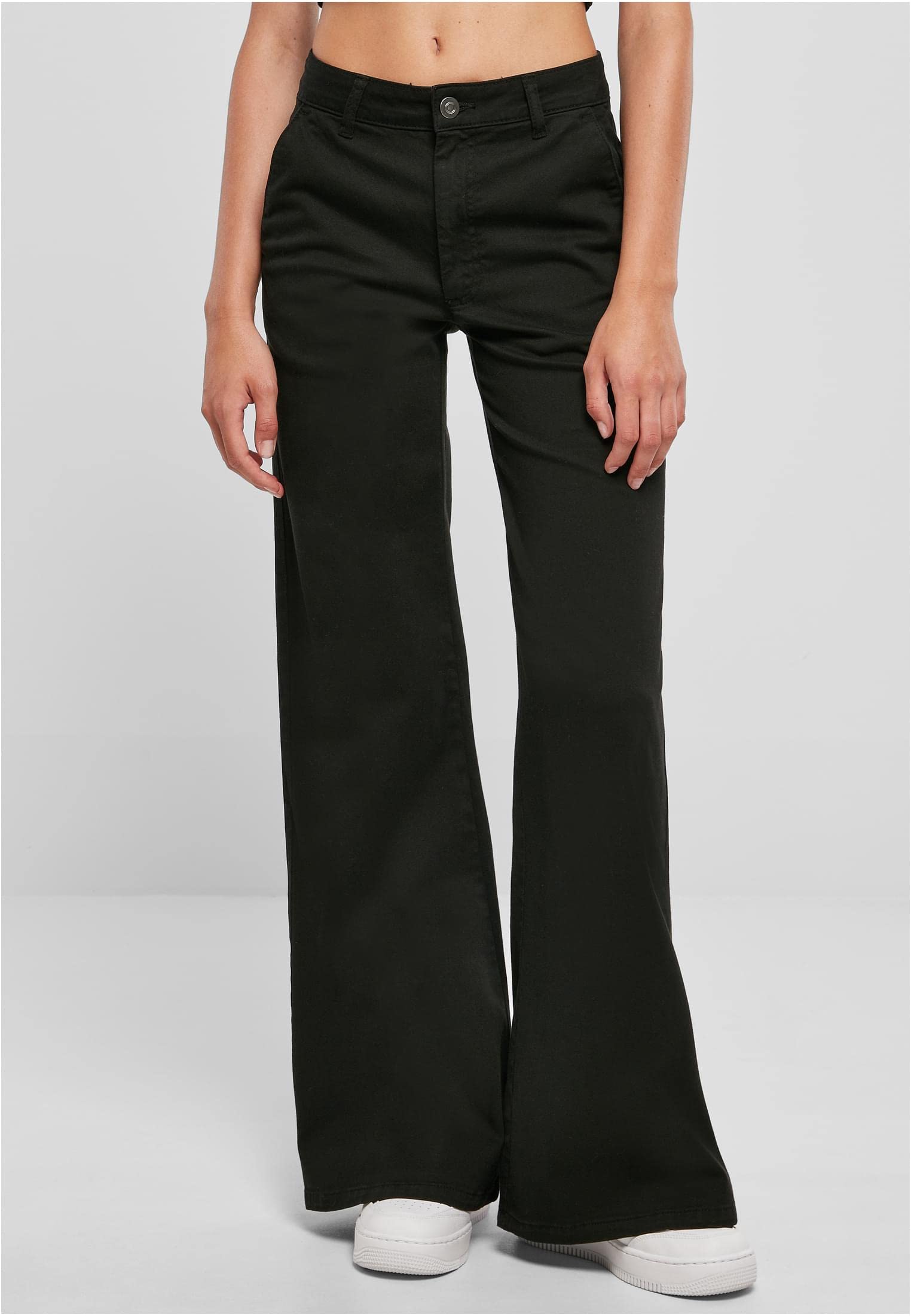 Urban Classics Damen Ladies High Waist Wide Leg Chino Pants