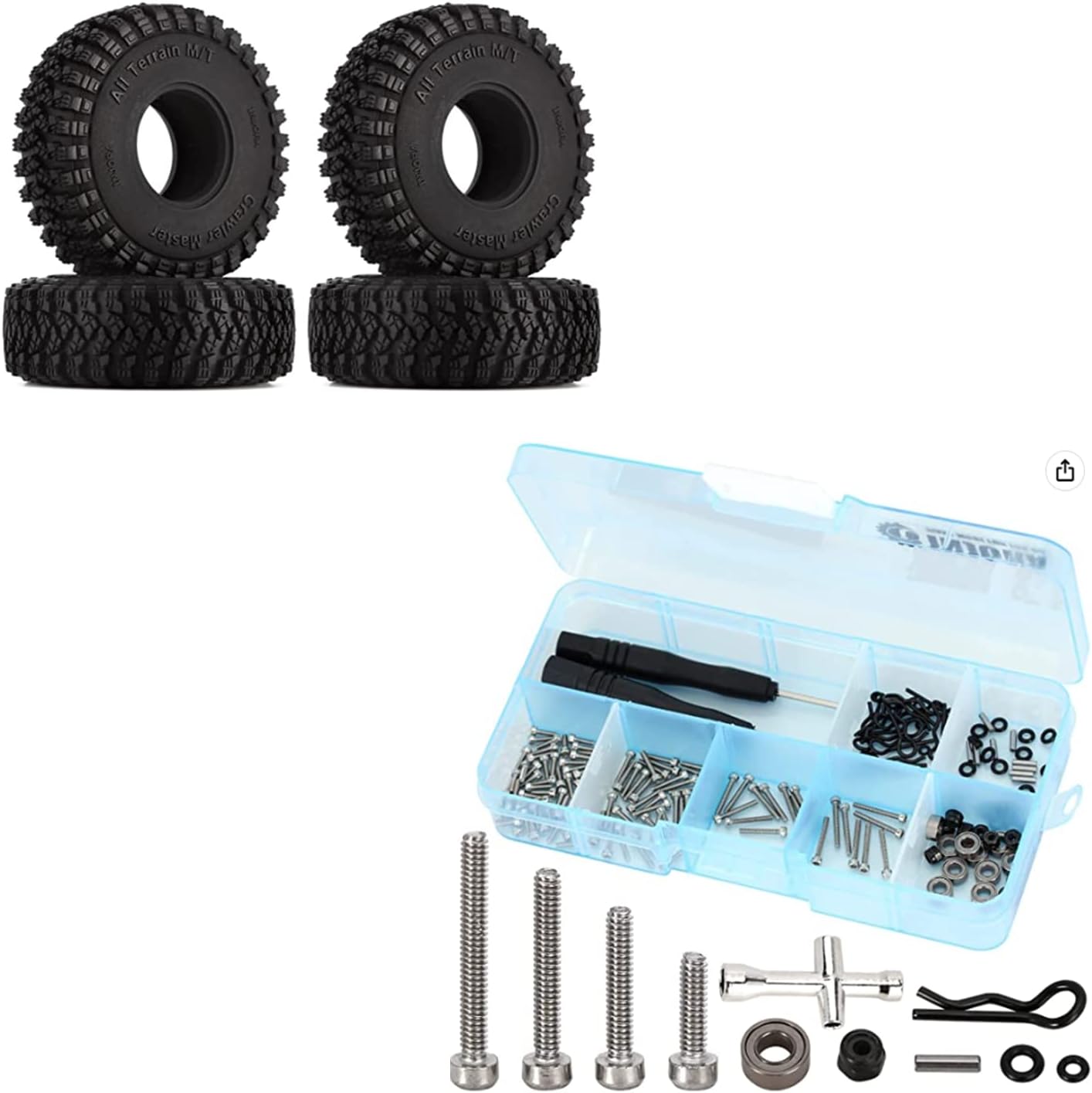 INJORA 1.0 Crawler Tires ans Screws Kits for SCX24 C10