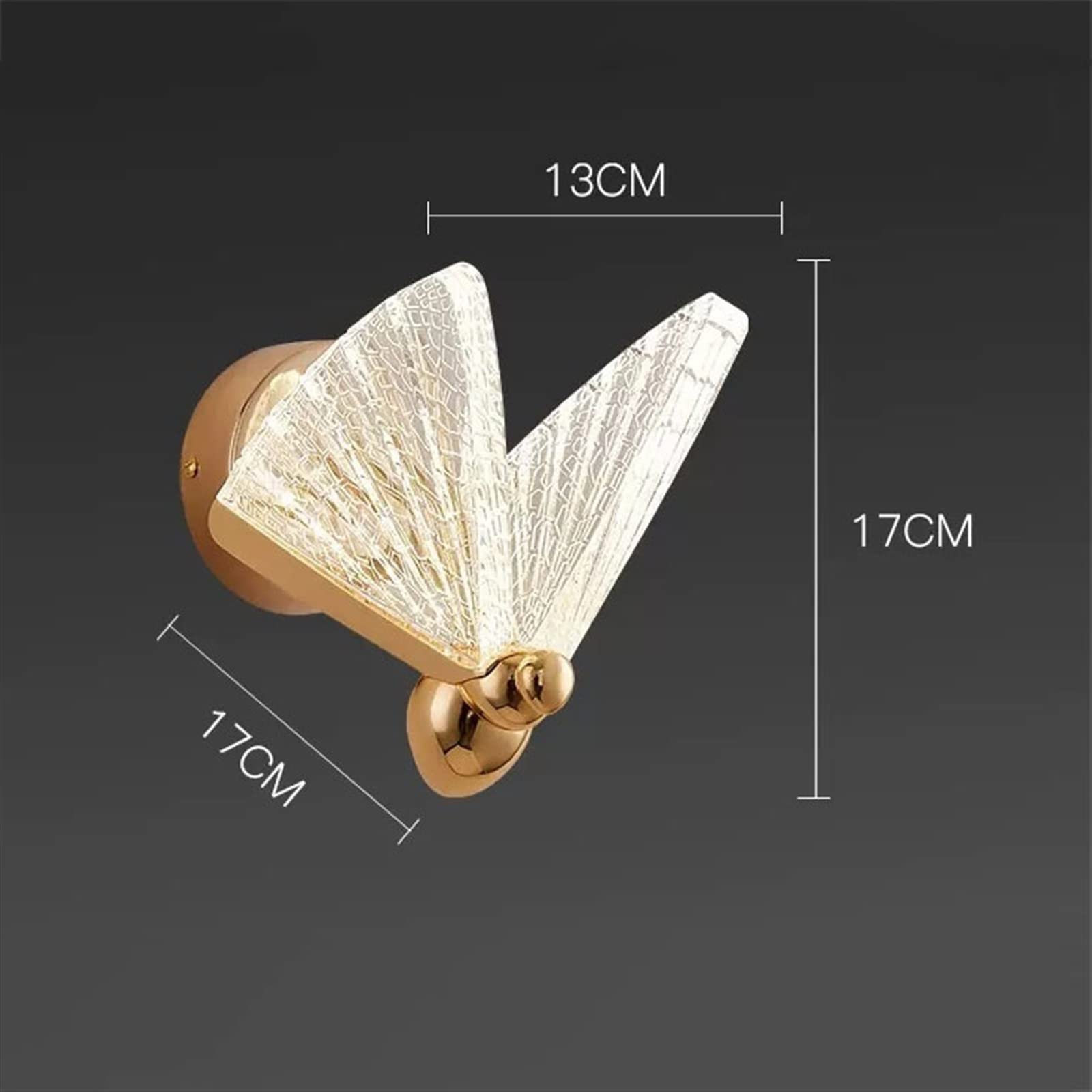 Apliques de pared Lámpara de pared decorativa moderna y personalizada con diseño creativo en forma mariposa, iluminación for dormitorio, mesita noche pasillo