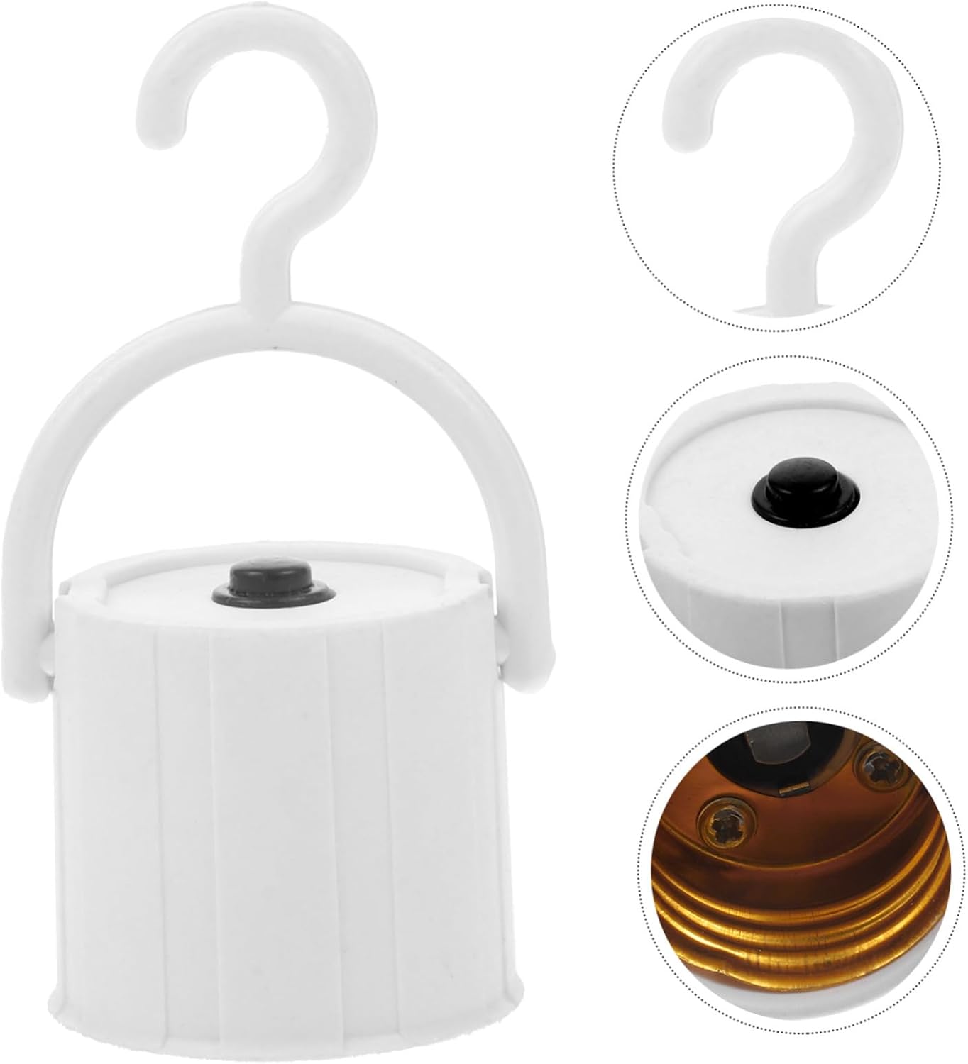 Hemobllo 10 Pcs E27 LED Emergency Light Bulb Lamp Holders with Hook and Switch Versatile Light Bulb Sockets for Home and Outdoor Use