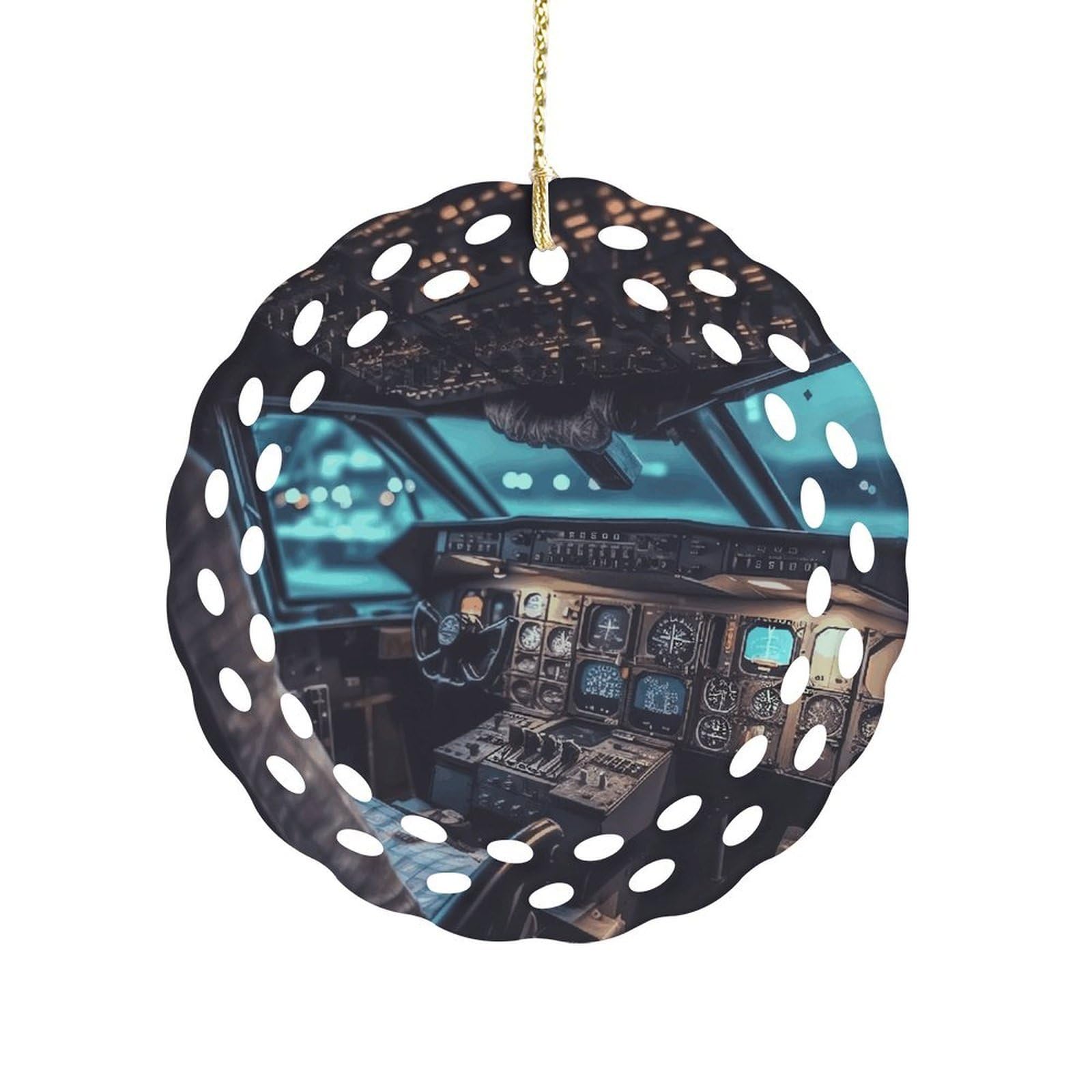 Airplane Christmas Ornament Holiday Hanging Decoration Xmas Tree Keepsake Personalized Xmas Tree Ornament Round Ceramic Ornaments for Keepsake Gifts Ideas Home Decor