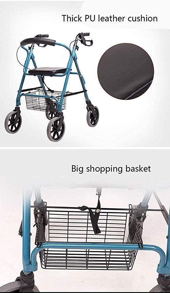 Sedie a rotelle in alluminio pieghevole leggero per assistenza sanitaria, carrello della spesa vintage, scooter a quattro ruote vecchio stile pieghevole
