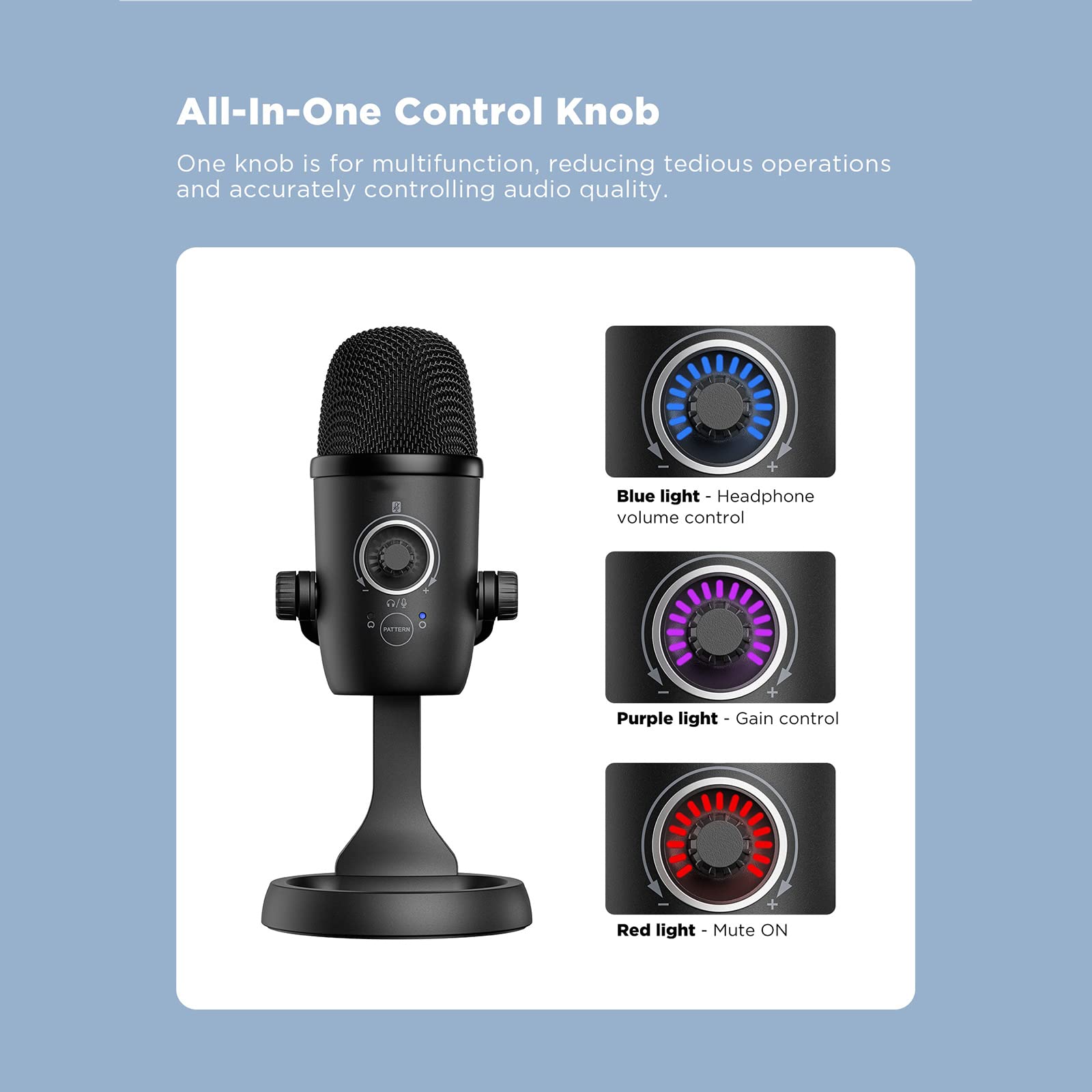Microfono USB, Microfono Per PC Completamente In Metallo, Con Pattern Di Pickup Cardioide, Adatto Per Trasmissioni Dal Vivo, Vlog, Voce, Streaming Multimediale, Strumenti Musicali