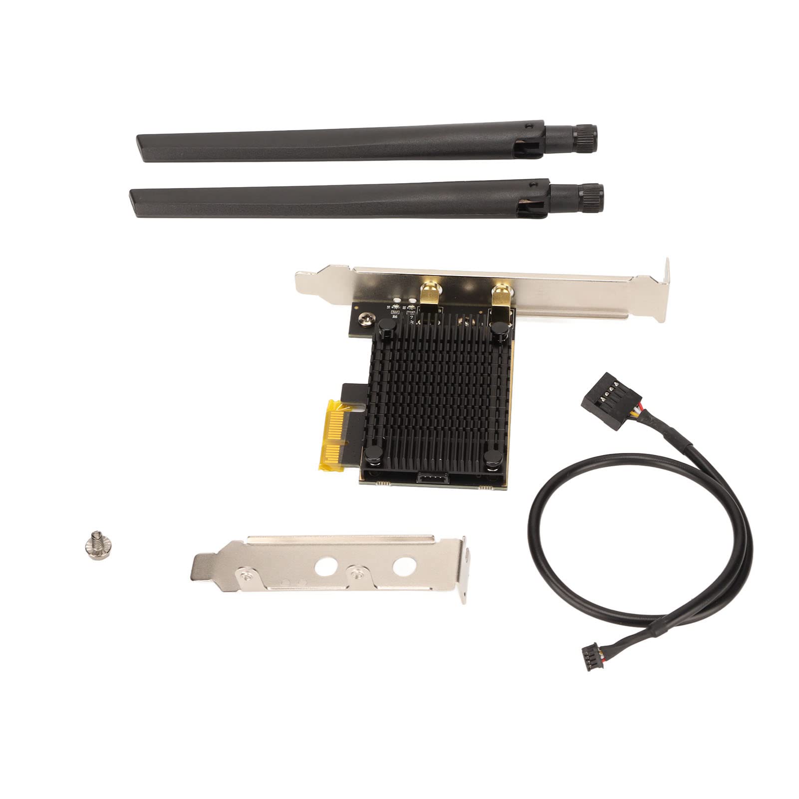 Zunate Scheda WiFi PCIE, 2.4G 5G 6G 5400 Mbps Gigabit Tri-Band WiFi6 Scheda WiFi PCIe per PC Desktop, con MU-Mimo, per Win 10, per Wino 11 a 64 Bit