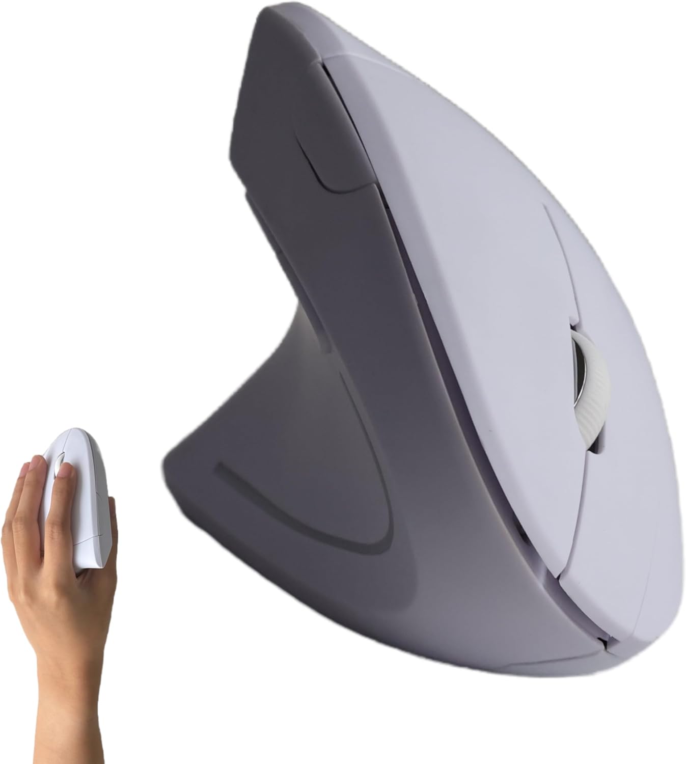 Urby Left Handed Mouse, Vertical Left Handed Ergonomic Wireless Mouse, Ideal for Lefty Users, Gaming & Office Use, Compatible with Windows/macOS/iPadOS. White
