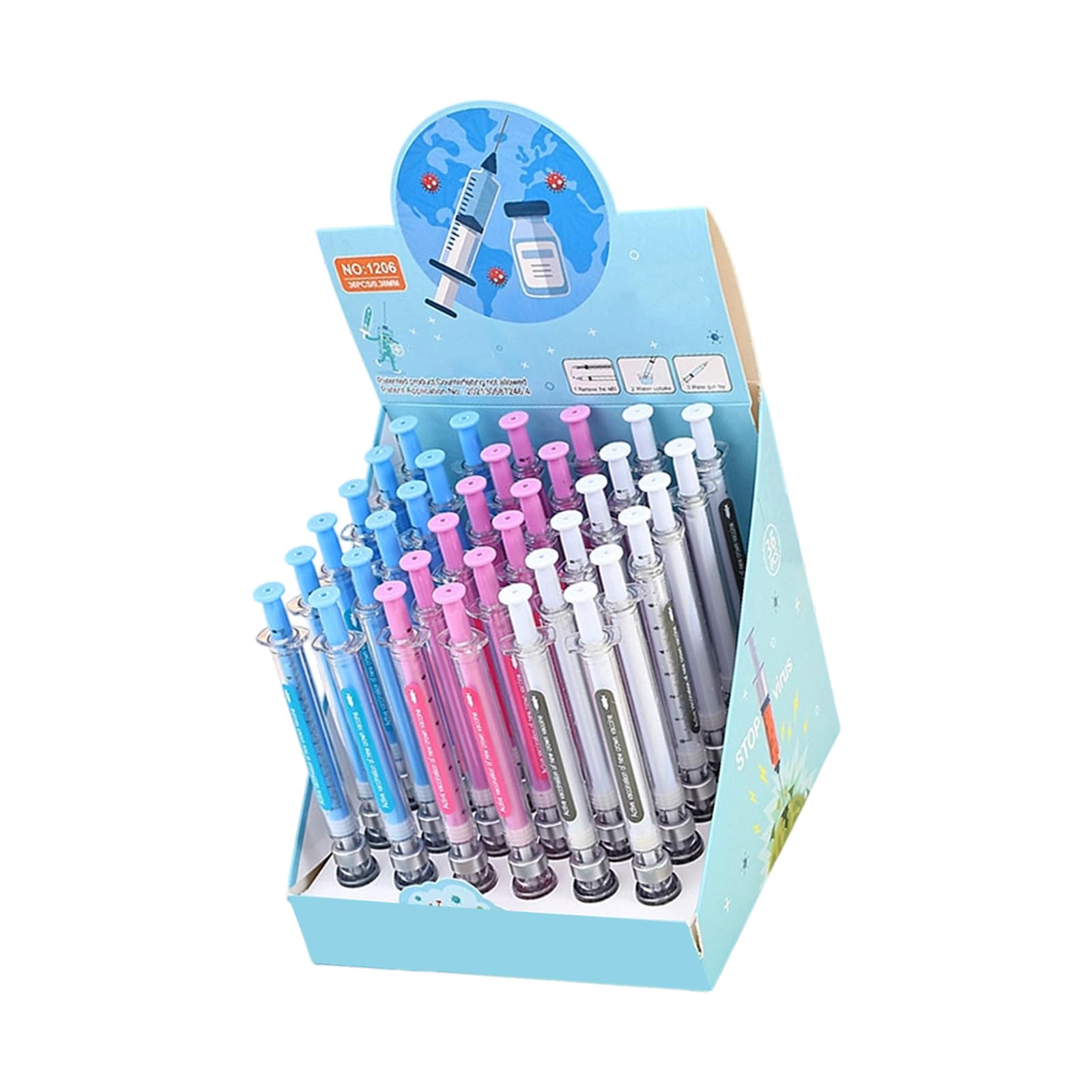 36 penna inchiostri gel realistici per inoculatori penna gel con punta ago da 0, 38 mm penna gel con impugnatura ergonomica per studenti infermieri che scrivono appunti prendendo pennarelli