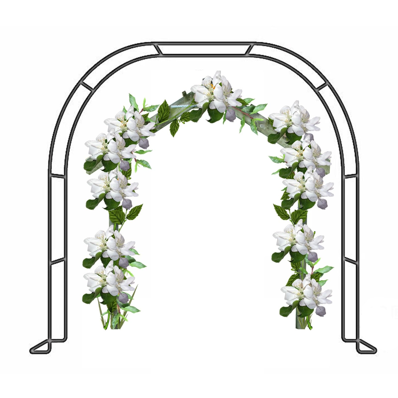 Pergola de jardin stable en métal noir pour soutenir les plantes grimpantes lourdes