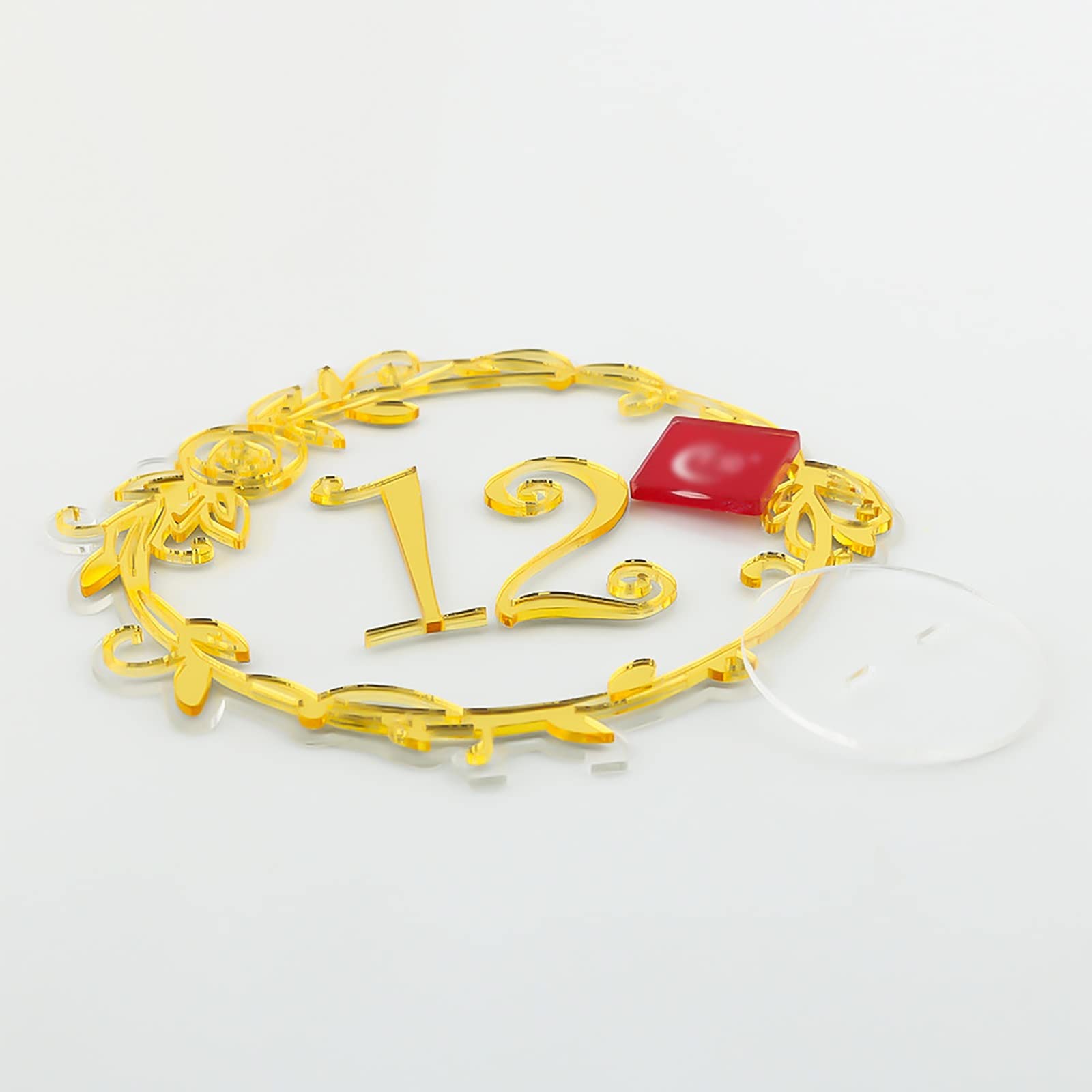 Acryl-Tischkarten, Sitzkarten mit Blumenmotiven, Goldrand, Tischnummern für Hochzeiten, Tischnummern für Restaurant-Tischnummern, für Hochzeitsbankett-Tischnummer ( Color : 1 to 200 , Size : L:12cmxW: