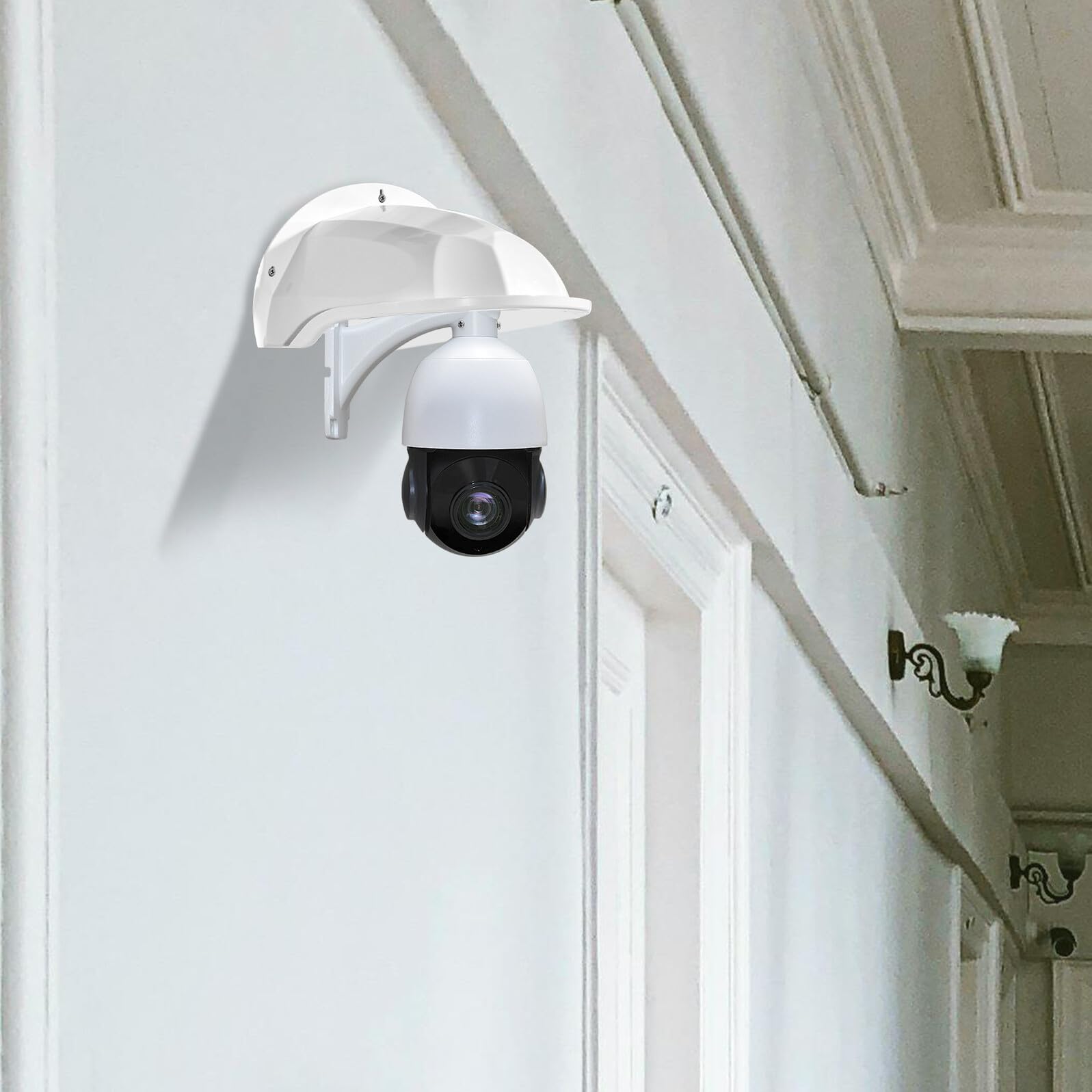 BESPORTBLE Set 4 Pezzi Coperture Antipioggia per Telecamera Esterna Riparo Resistente alle Intemperie Protezione Sole e Pioggia Installazione Rapida per Telecamere di Sicurezza