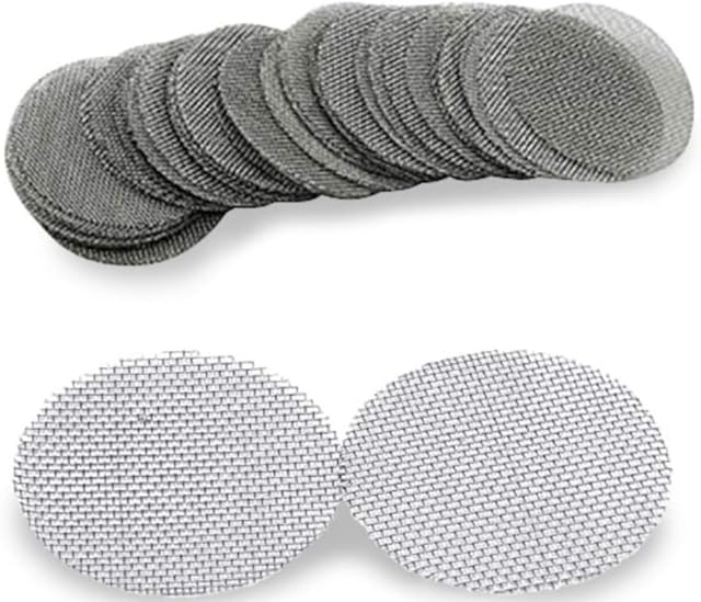 Pipe Screens - 100% Stainless Steel Smoking Pipe Screen Filters for Bong, Pipe, Rig and More - 15mm (0.6in) Mighty Crafty Screen - Bong Gauze Ash Catcher (50 Pack)