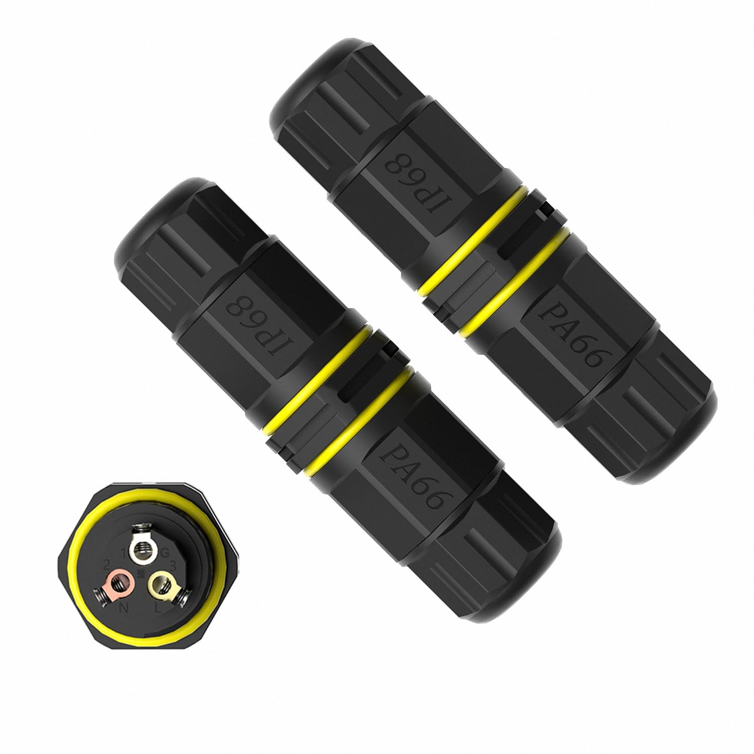 IP68 Waterproof Cable Connector, 3 Pin Inline Cable Splice, Electrical Wire Splice for 5-12mm Wire, Weatherproof Underground Wire Connector for Lighting-image-41