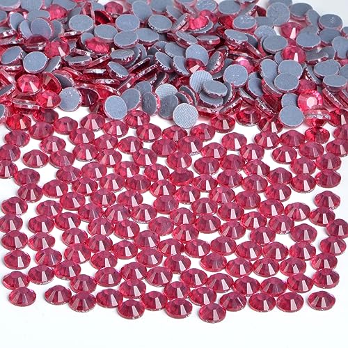 Image of Bymitel Hotfix Crystal Rhinestones Round Gems Iron on DIY Jewelry Making Flat Back for Crafts,Rose, 2.8mm(SS10 /2880pcs)