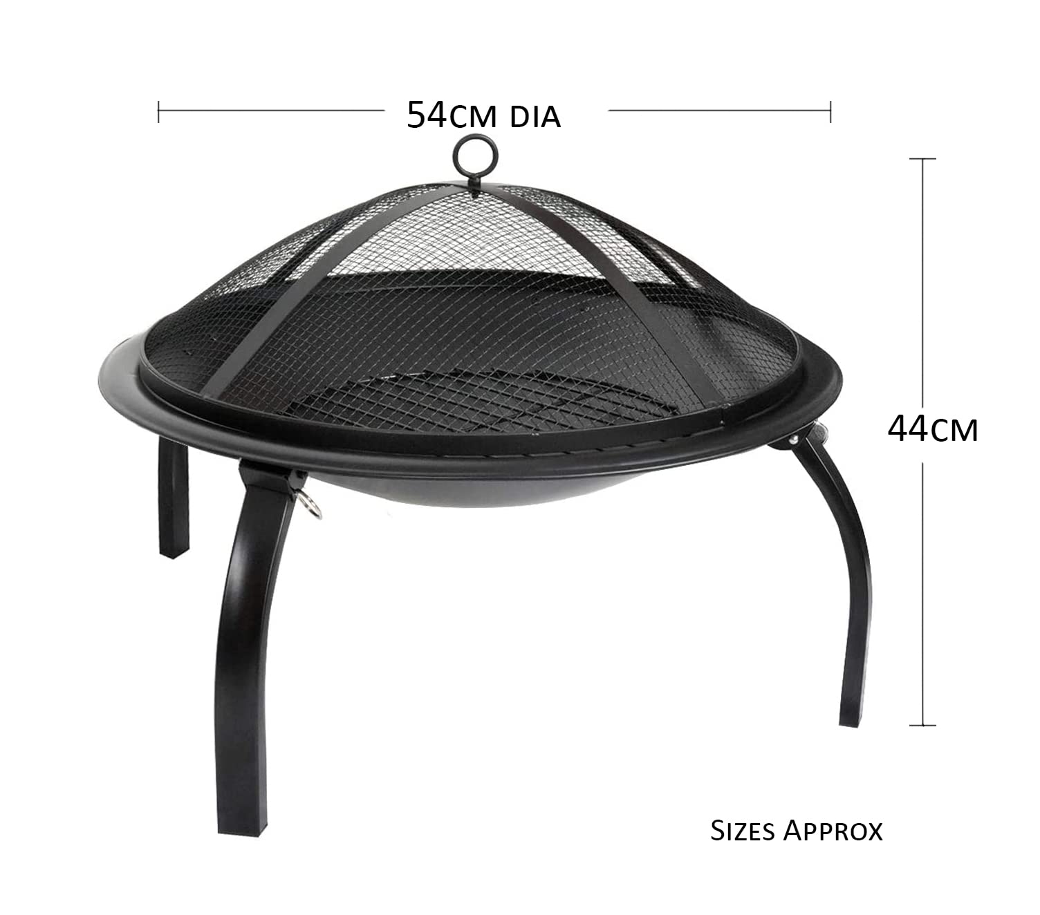 Bruciatore a legna da giardino con barbecue Grill per barbecue e giardino all'aperto, riscaldamento a focolare da giardino, ciotola rotonda a forma di braciere per riscaldamento esterno