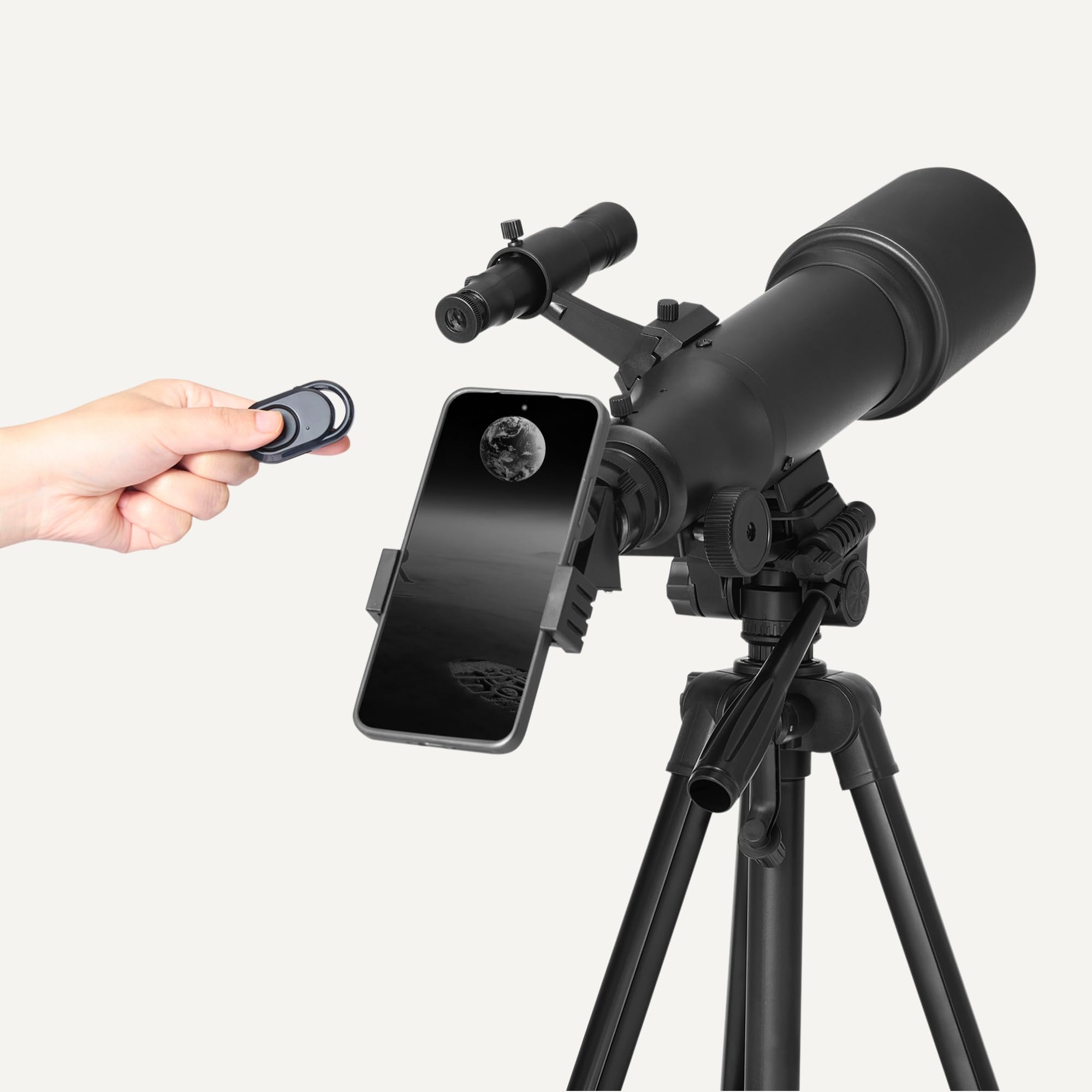 Amazon Basics Telescopio, Apertura de 70mm y Montura AZ de 400mm, portátil con trípode, Soporte para teléfono, Bolsa, Negro