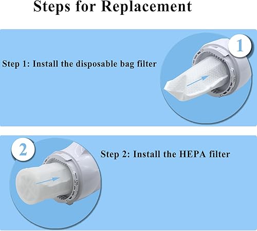 Miniatura 3 de A-50463 A-50728 Filtro compatible con aspiradoras inalámbricas Makita XLC02RB1W, XLC02ZB, CL070D, CL100D, CL106FD, CL110D, CL140FD, CL141FD,