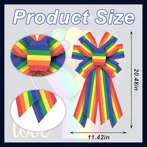 Miniatura 2 de Hying Arcos grandes del orgullo gay para corona, arco iris del mes del orgullo LGBTQ para puerta delantera, lazos de corona de desfiles del orgullo