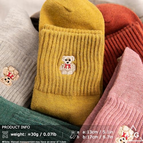 Image of IIG Women's Fashion Cute Cotton Socks Novelty Funny Above Ankle Crew Socks Holiday Gifts for Women 4 /5 Pairs