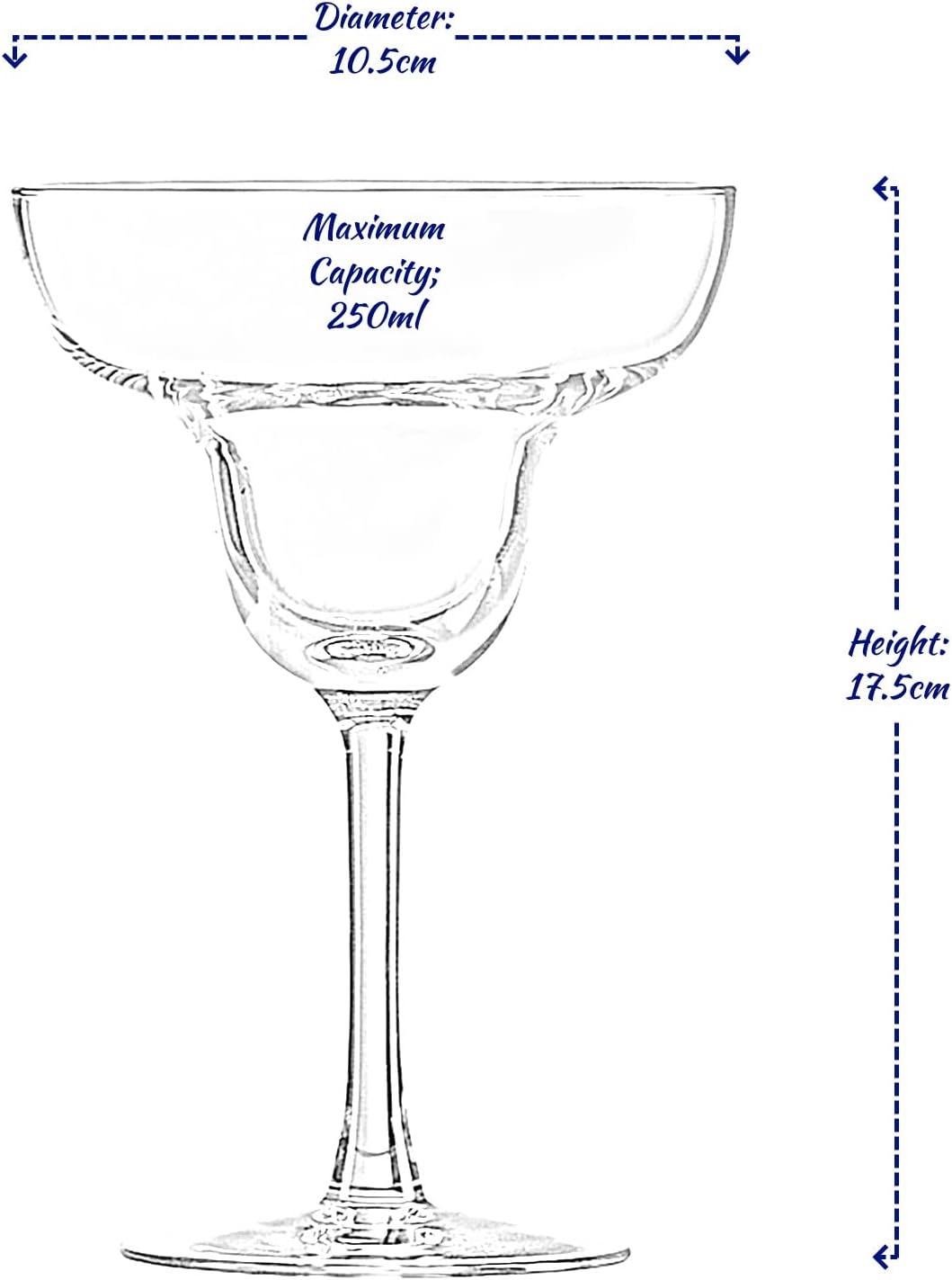alpina Set of Cocktail Glasses - Margarita Glass - 4 Pieces - 250 ml - Glass