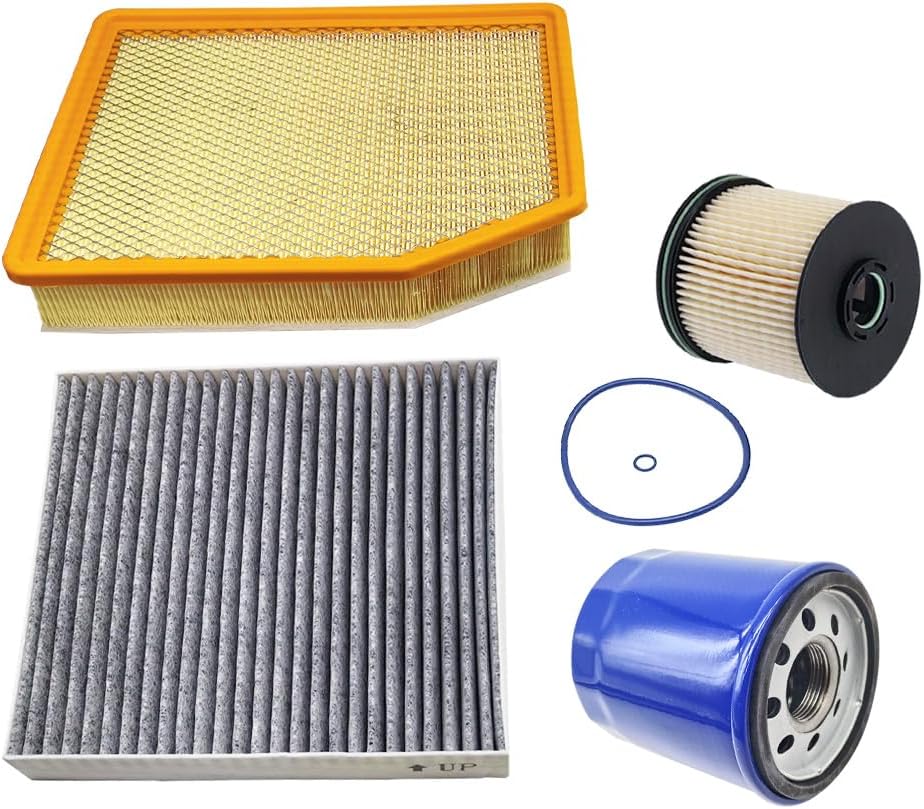 3.0L Duramax Filter Kit with TP1015 & PF66, 13508023, A3244C – Fuel, Oil, Cabin, Air Filters Compatible with 2020-2023 GMC Sierra/Yukon XL, Chevy Silverado 1500/Suburban/Tahoe
