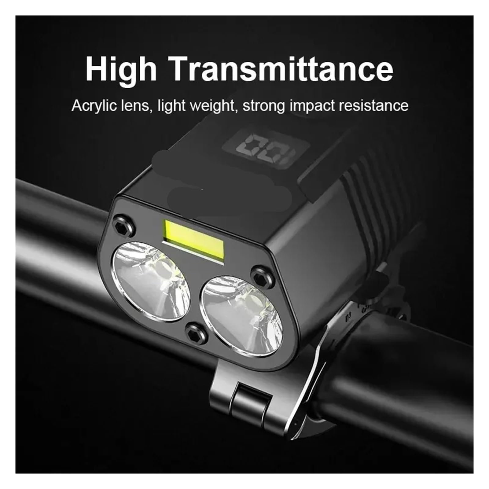 1 luz Delantera de Bicicleta de Aluminio Resistente a la Lluvia de 4000 mAh.