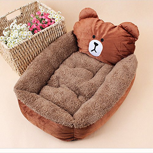 Topist Nid de Grand Chien Chiot Chat chaud Tapis de lit doux Lavable Coussin carré Maison