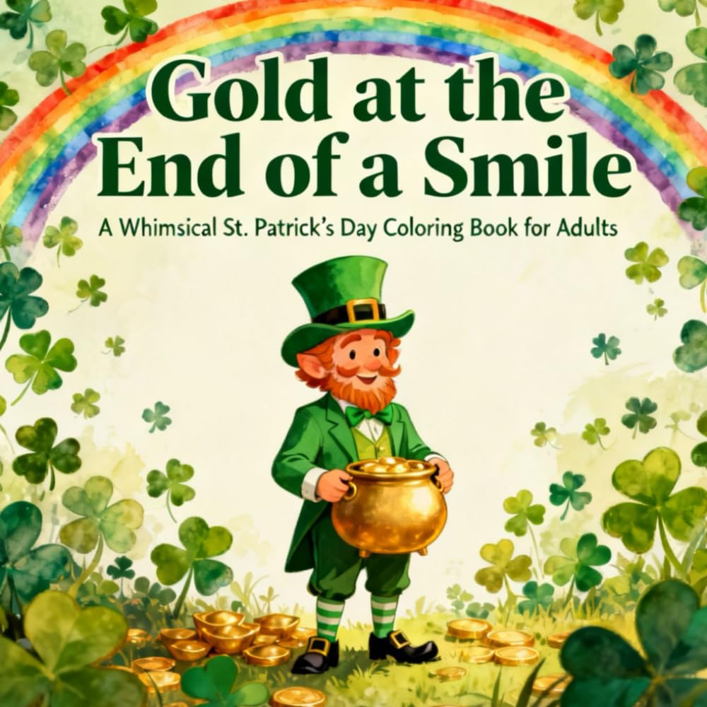 Gold at the End of a Smile: A Whimsical St. Patrick’s Day Coloring Book for Adults