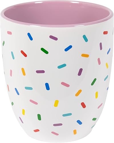 Miniatura 3 de Linda taza de café lavanda con chispas de arcoíris  Regalo de taza de café para pastel de cumpleaños  Taza grande de cerámica blanca  Tazas de café