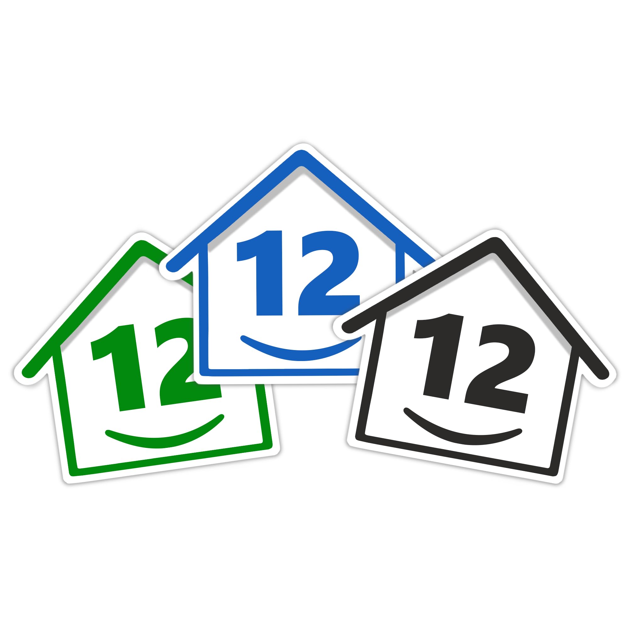 3 x Bin Numbers for Wheelie Bins, 1-99, 15cm ‘Happy House’ Colour Design Dustbin Stickers, Easy Application Stick On Number Stickers - Weatherproof Self Adhesive Vinyl – Blue, Black and Green (14) — view 33