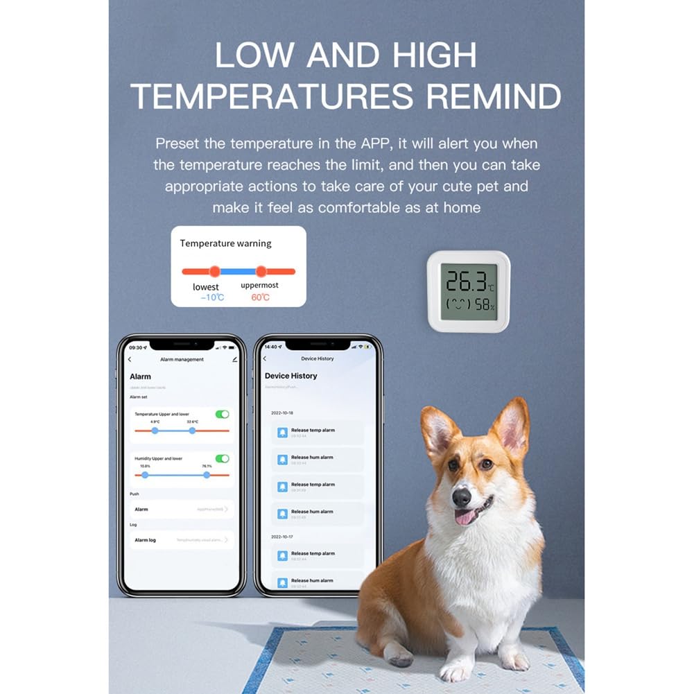 Capteur D'Humidité de Température Tuya Zigbee avec Écran LCD Moniteur Intelligent D'Application en Temps Réel à Distance pour Alexa/Home 3 Pièces