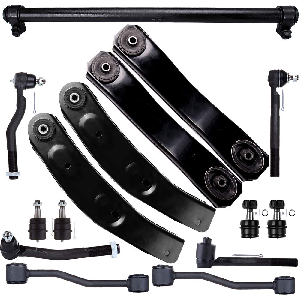 SCITOO 15pcs Suspension Kit 2Upper 2Lower Control Arm and Ball Joint 2 Front Sway Bar End Link 2Front 1Lower 1Upper Outer Tie Rod End 1Adjusting Sleeve fit Jeep Grand Cherokee 2002-2004 Laredo K3201