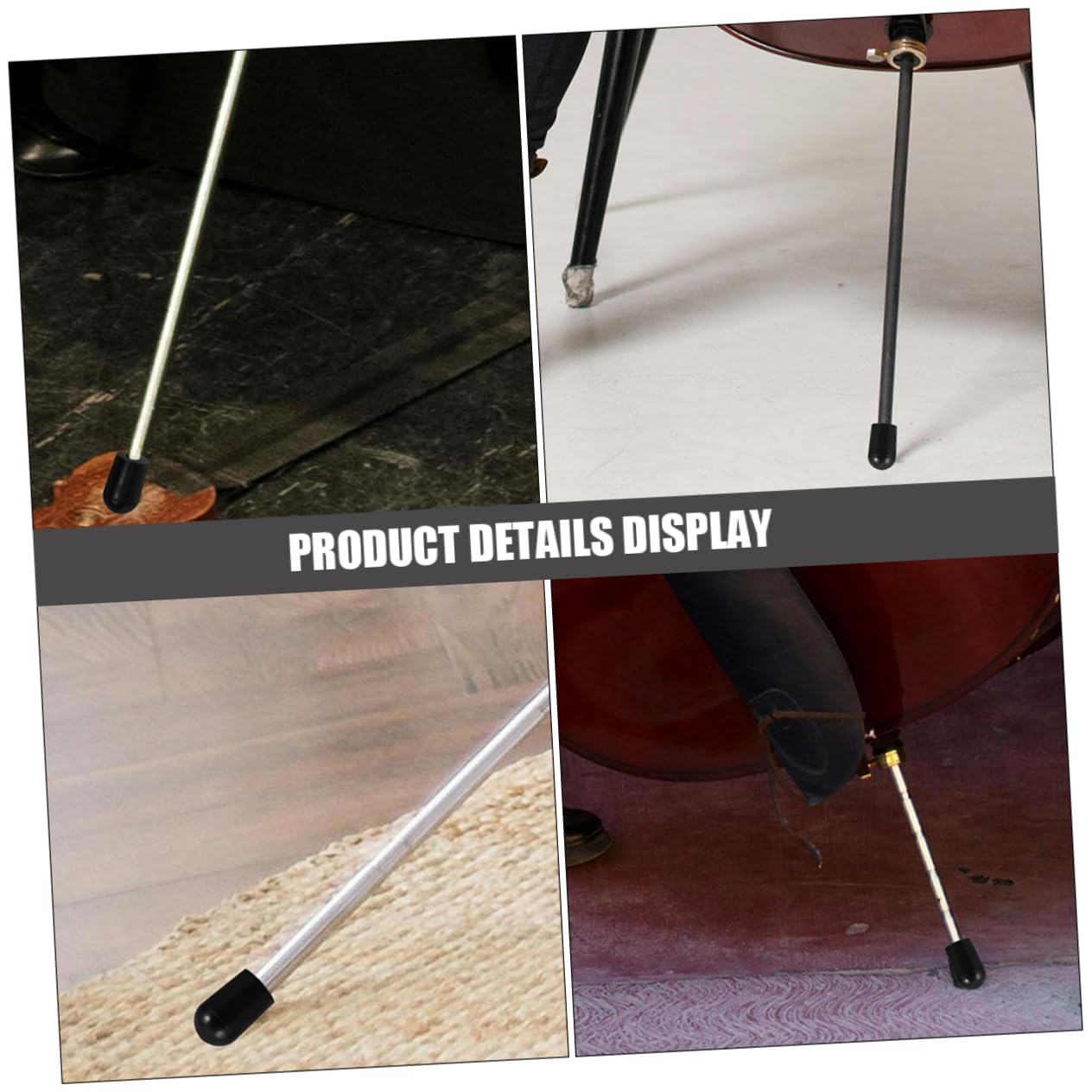 Toyvian 16pièces Embouts Anti-dérapants Caoutchouc pour Piquet De Contrebasse Accessoire De pour Instrument à Cordes Installation Facile Et Compatible avec Divers Modèles